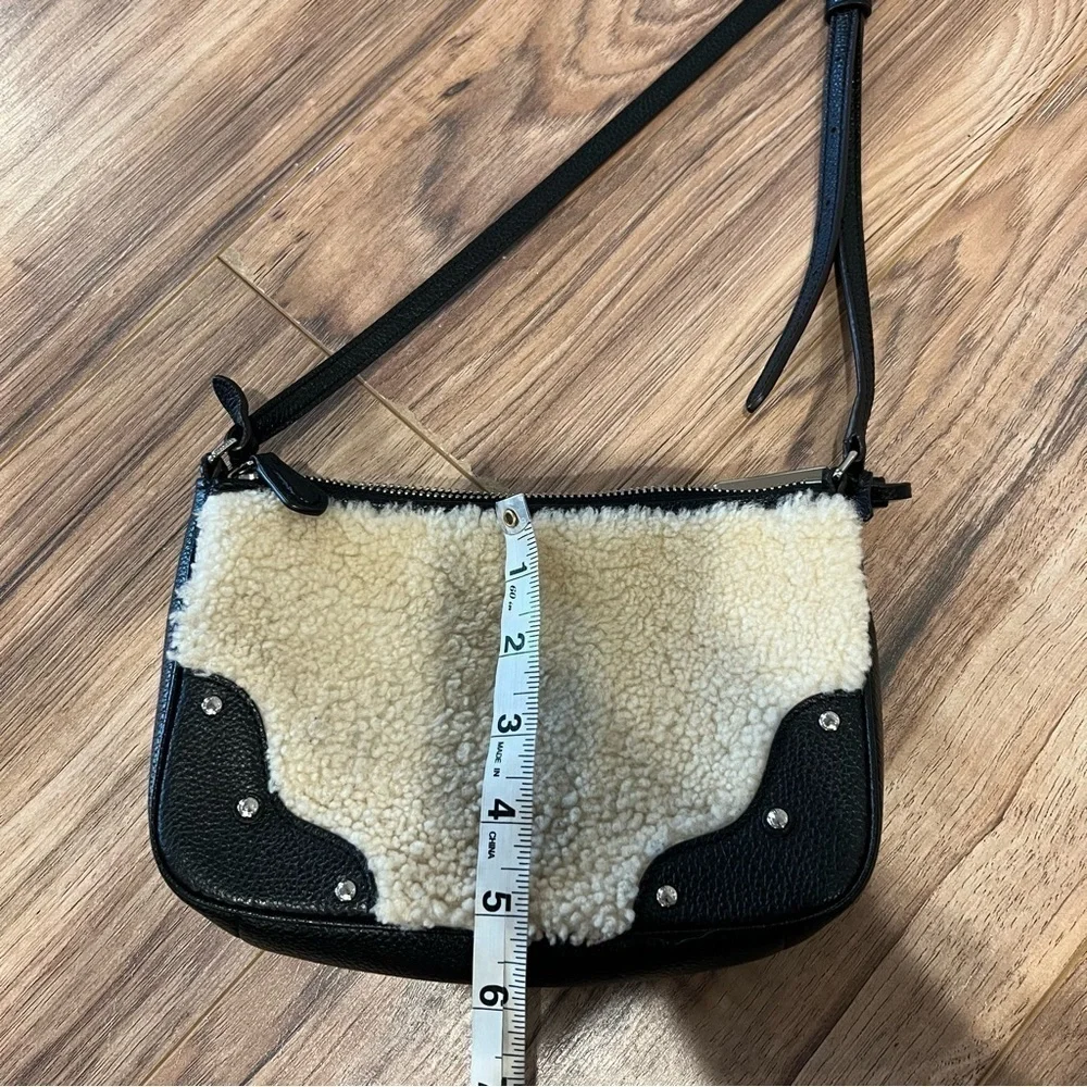 COACH Shearling Leather Rhyder Pochette Crossbody Bag